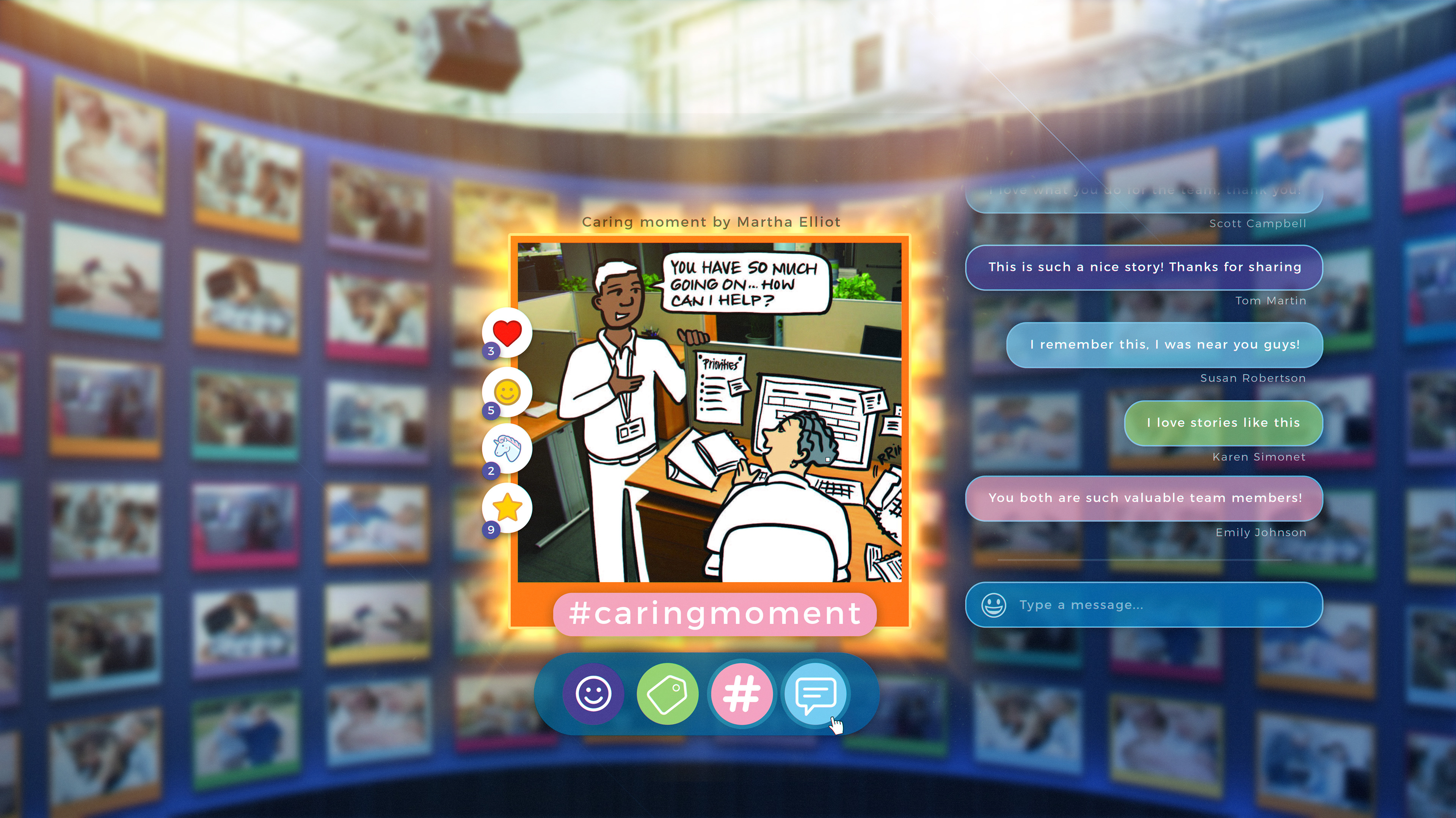 Concept Art - Participants can comment on their fellow participants contributions to the Gallery wall...