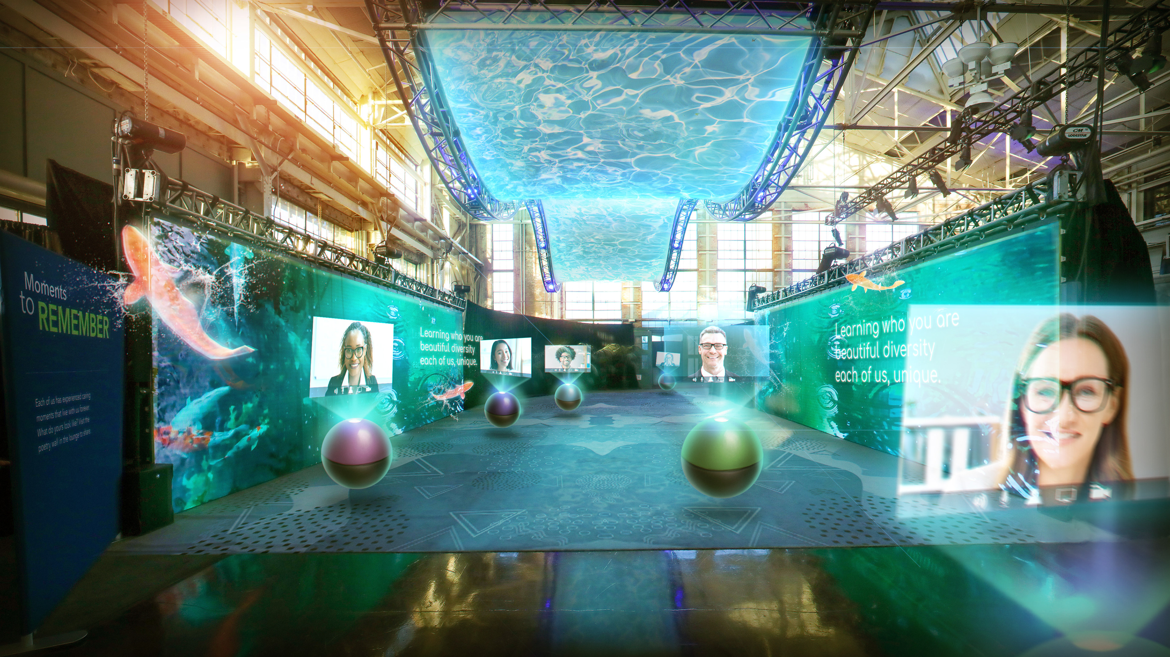 Concept Art - Digital transformation of client's former live event video tunnel w/digital avatars