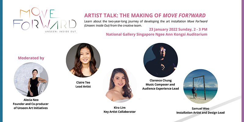 Artist Talk: The Making of Move For?ward poster with speaker profile images