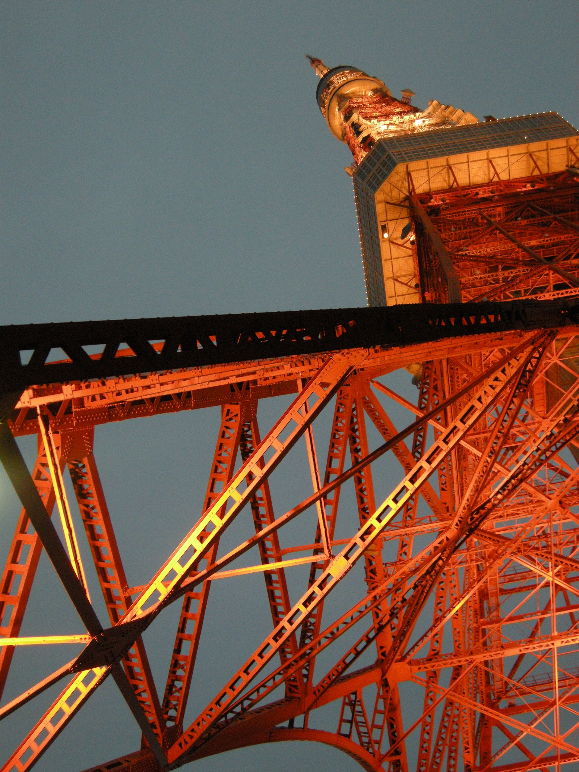 Gazing up at Tokyo Tower in Japan.