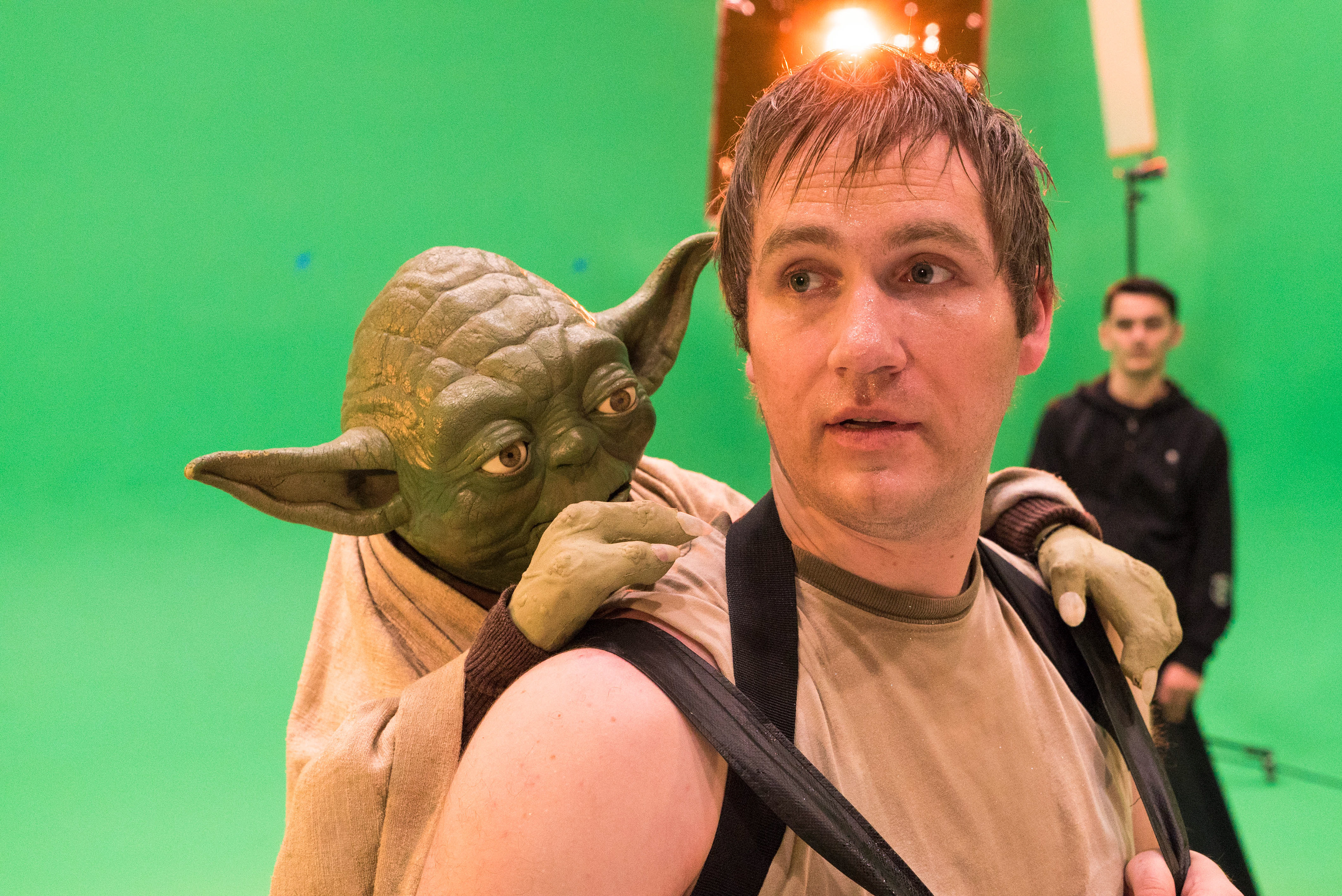 Luke being trained by Yoda. (Fan Film Set Photography)