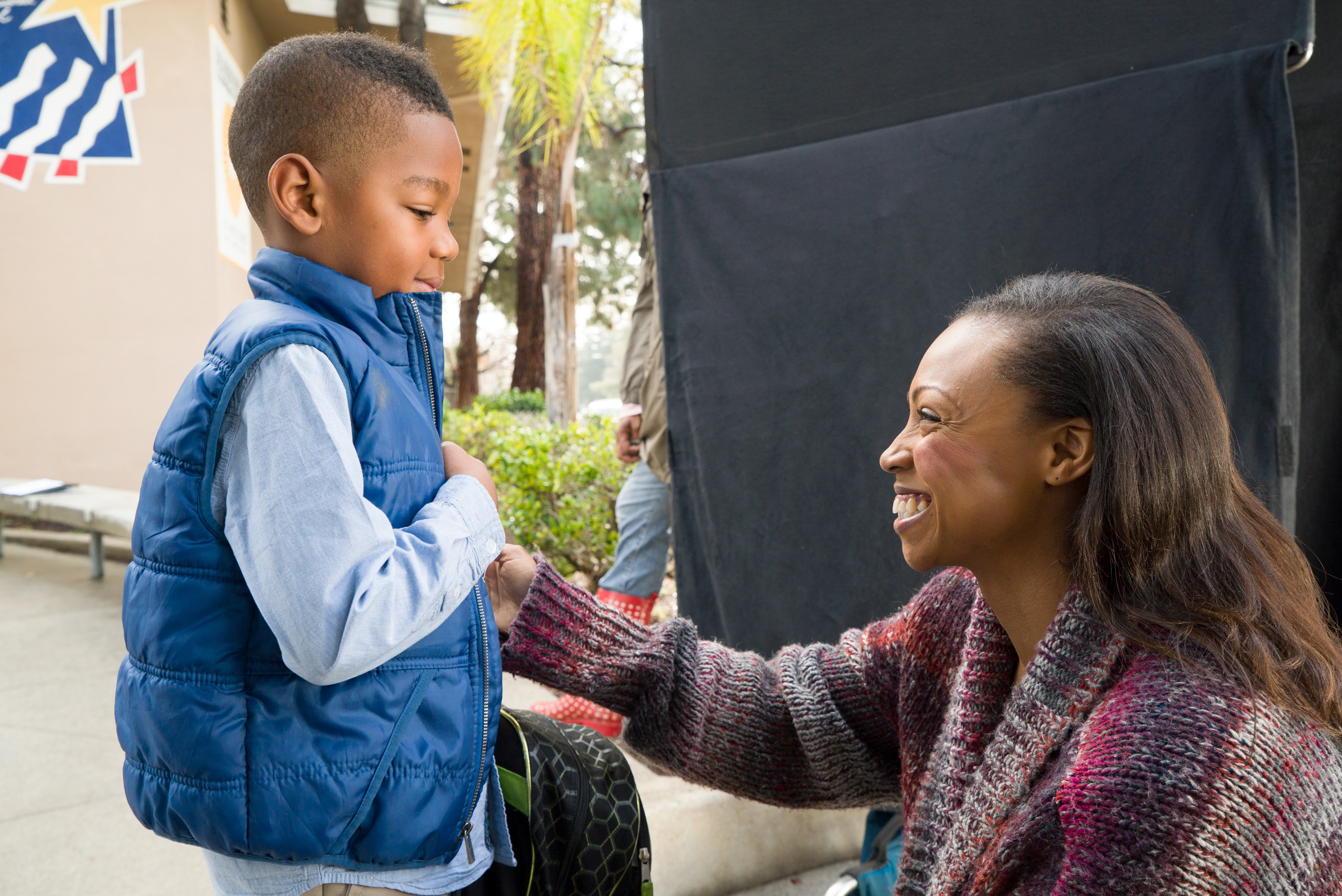 His first day of school. (Set Photography)