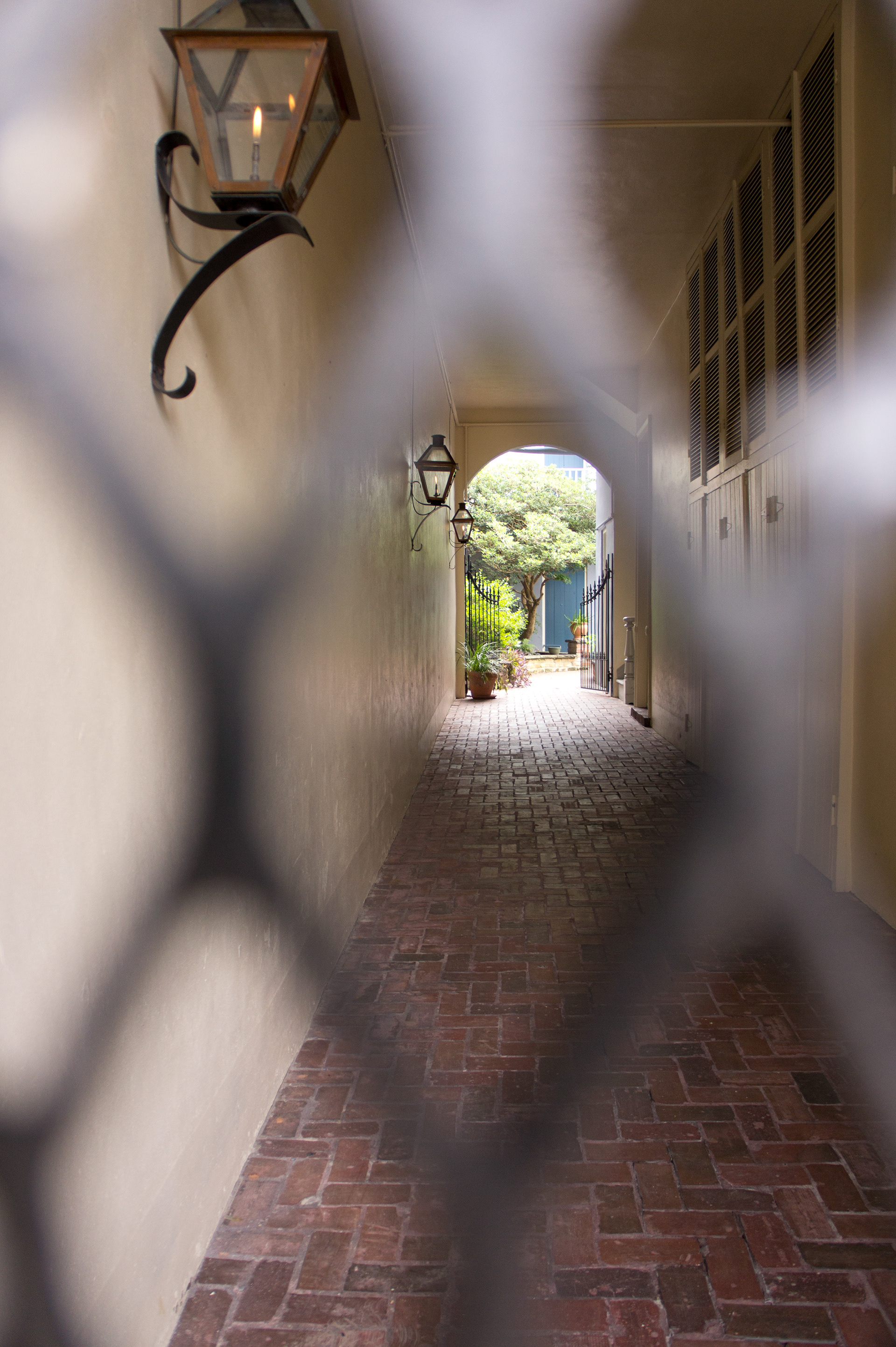 Look beyond the gate to find a path.