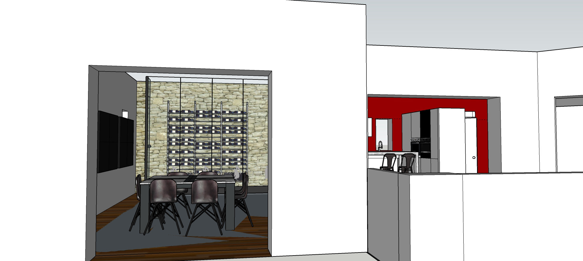 Projet C: vue extérieure salle a manger