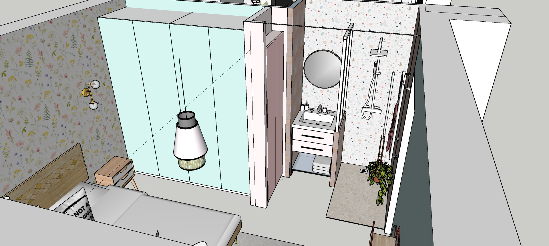 Projet T: chambre d'amis sdb