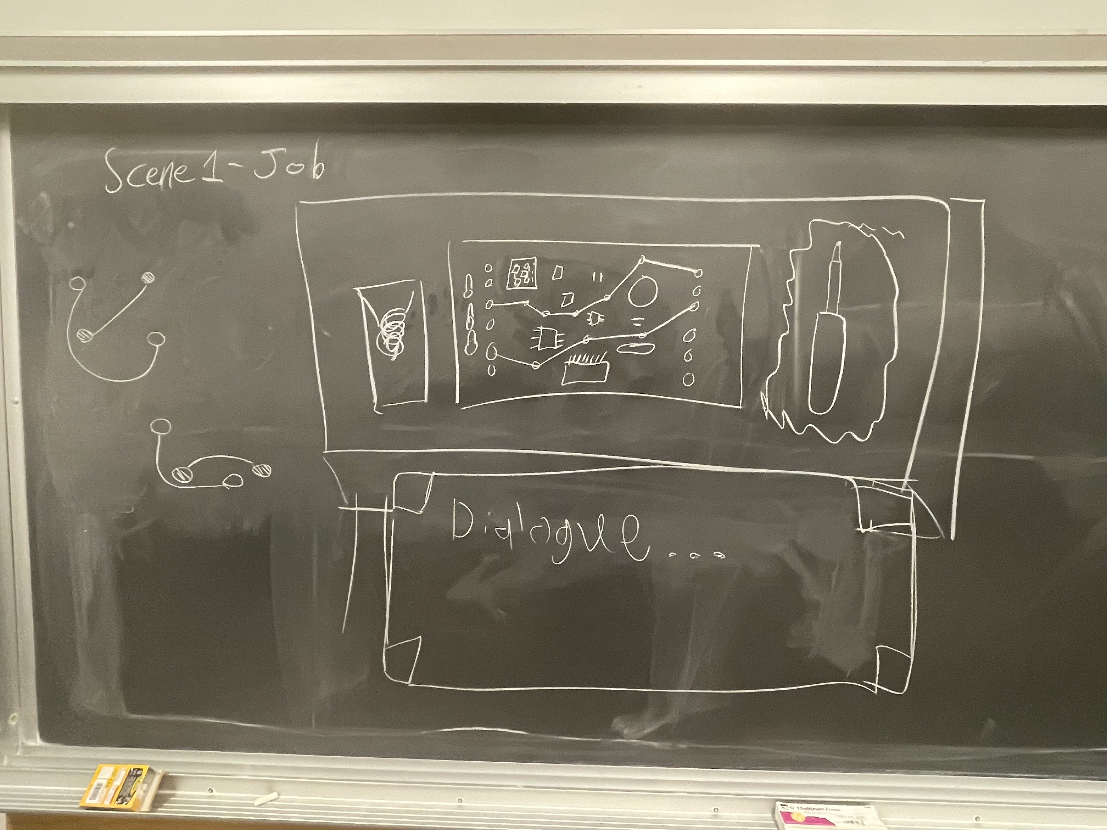 Initial concept for opening cutscene with dialogue, scrapped