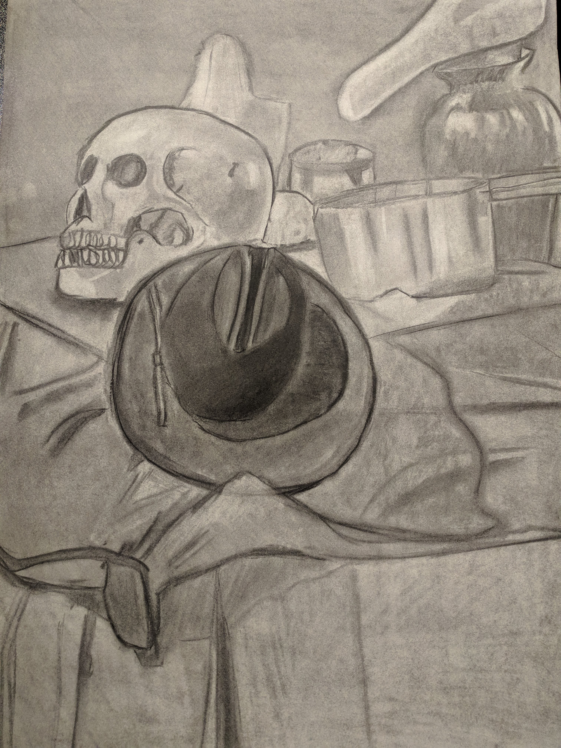 A more advanced still-life. This was when I learned that "it looks bad right now, but keep going at it, it'll be just okay".