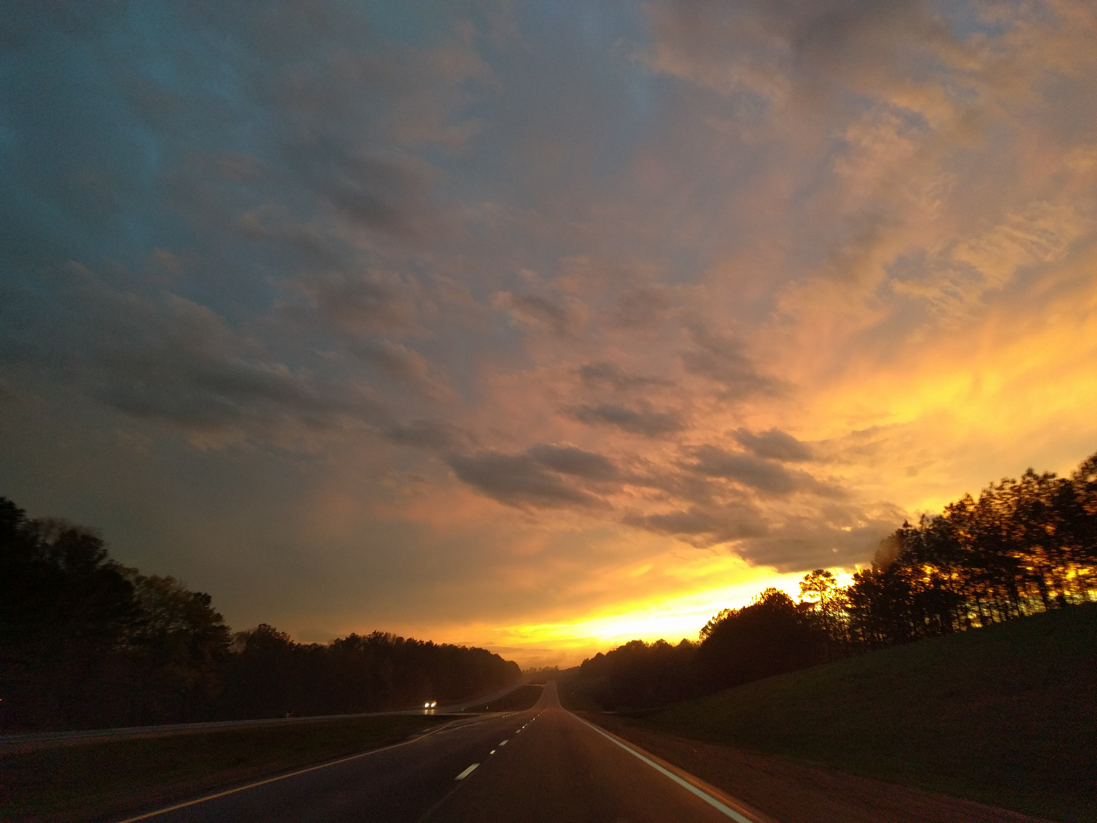 An orange sunset in Mississippi