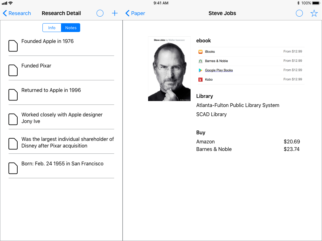2.1iii Note Added: After creating a note, the note appears in the list of notes in the sidebar