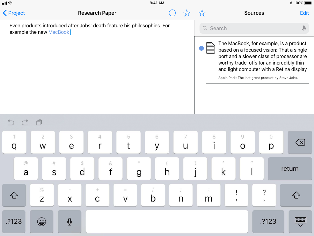 6 Highlighted Source: Again, shows how text becomes associated with a source.