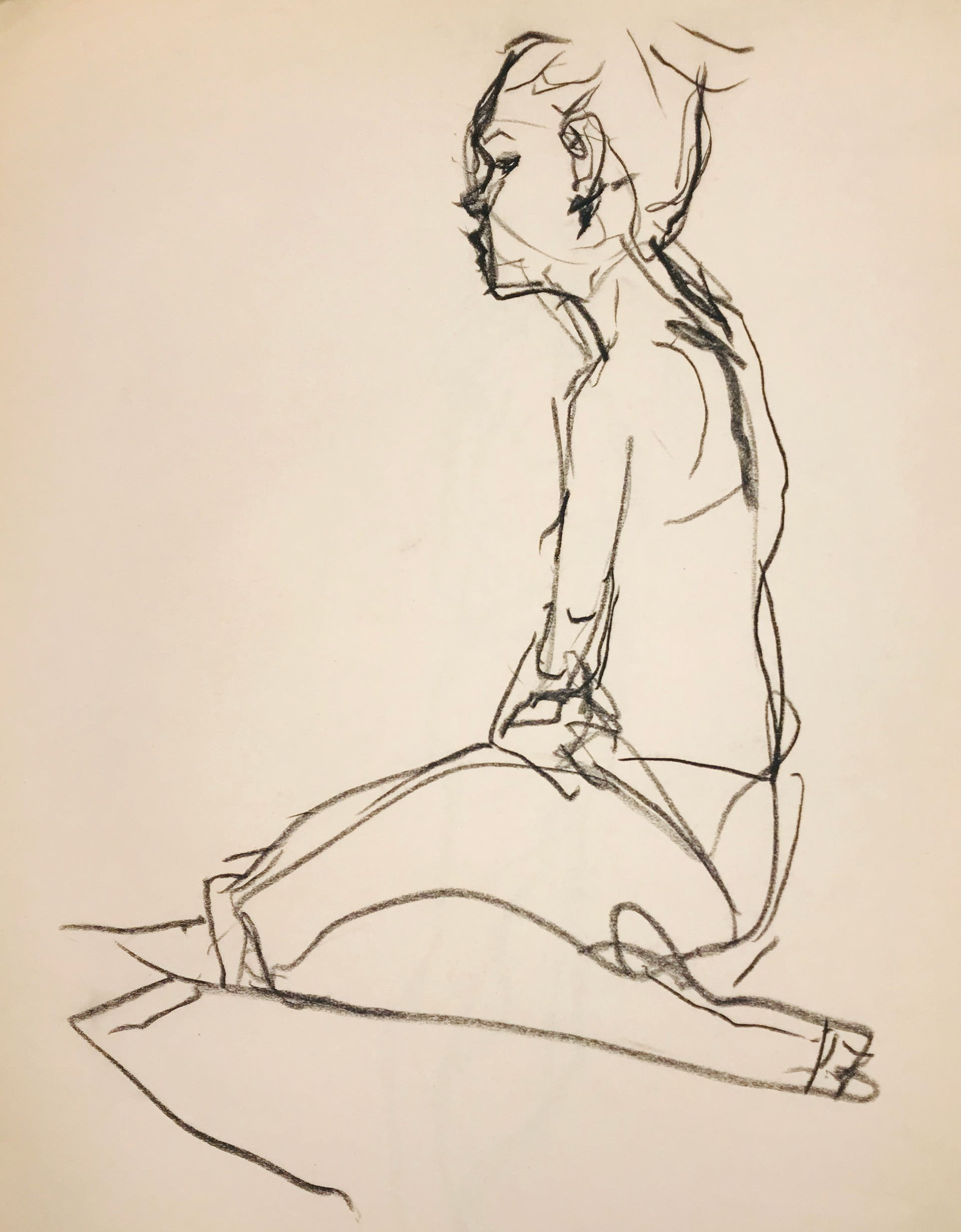 Figure Gesture Drawing, Charcoal