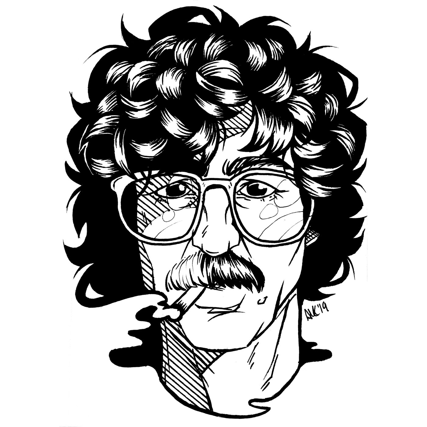 Charly García Ink Drawing, 2019