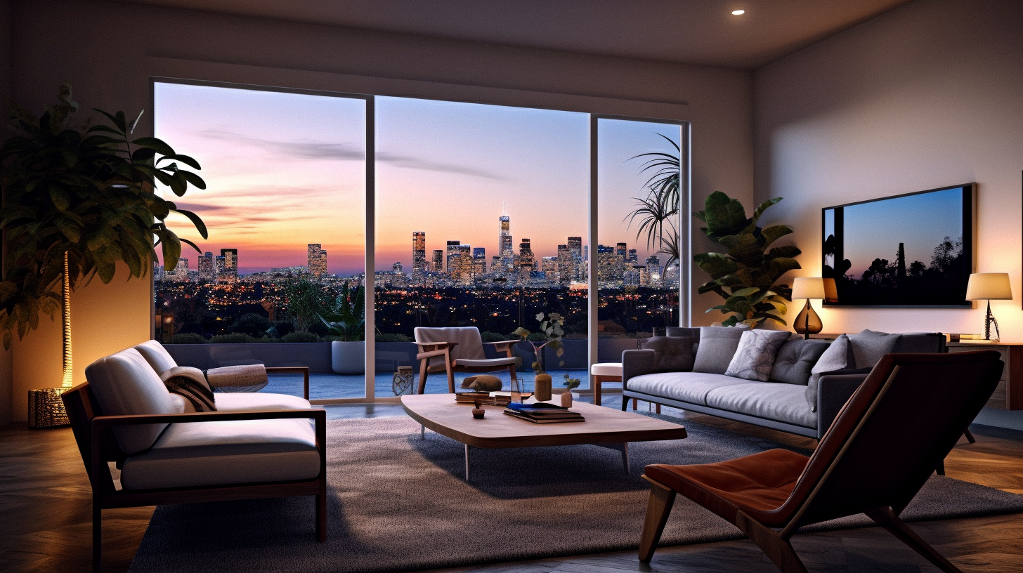 Sociable Minimal Living Room in LA - MODERN