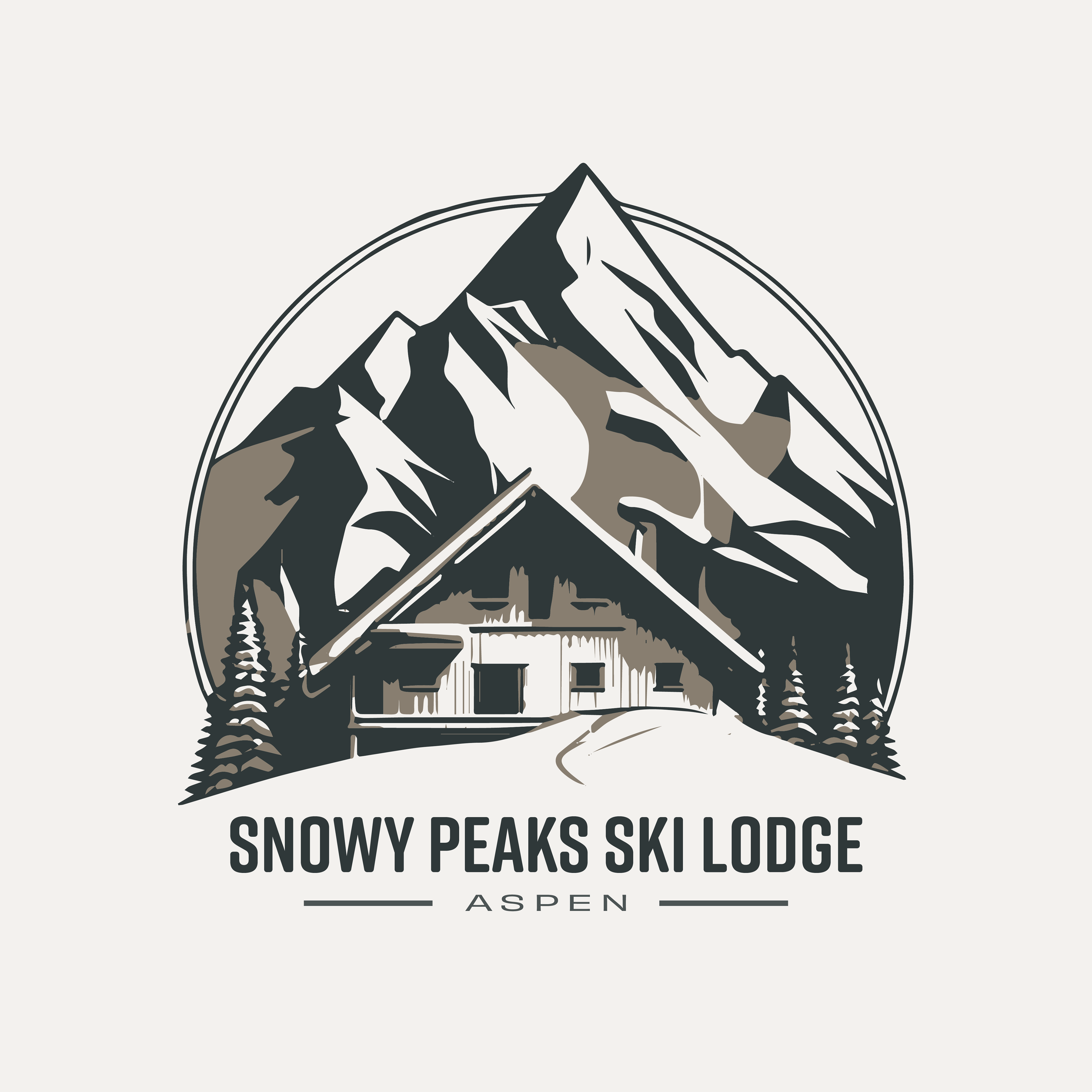 Mountain Ski Lodge Logo