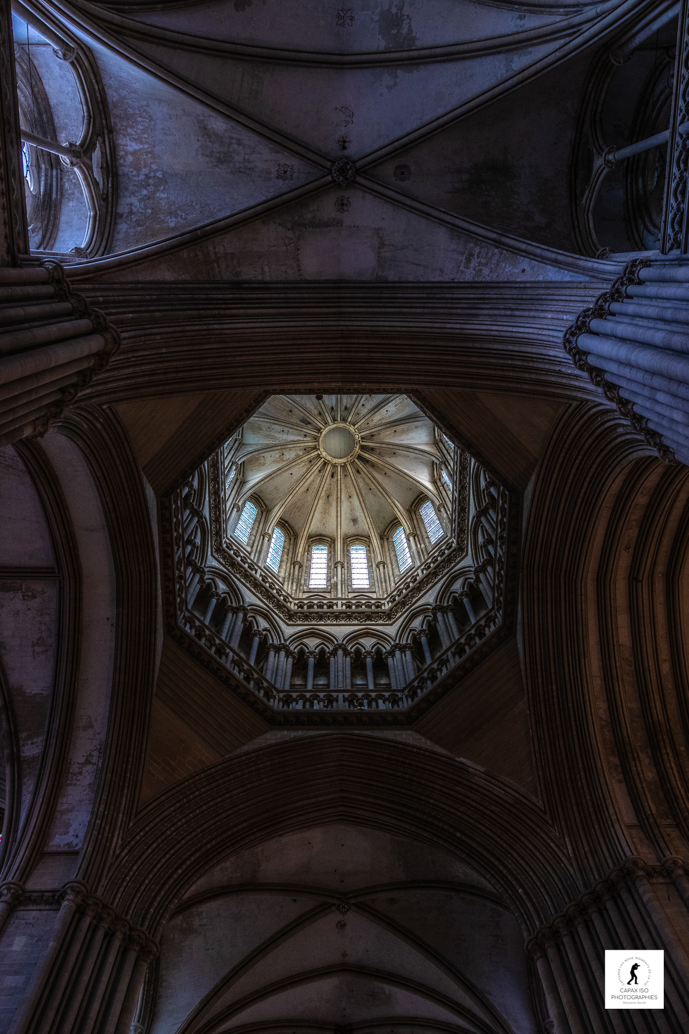 Tour lanterne de la cathédrale de Coutances, Manche, Normandie.