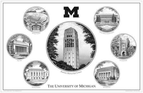 Michigan Union Place Mats