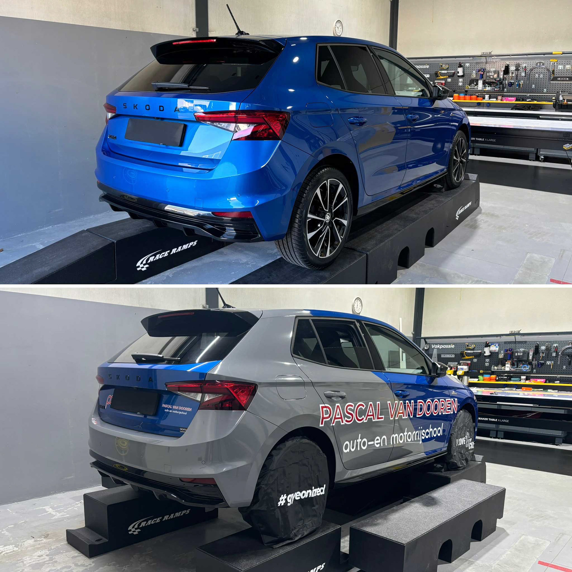 voor-na wrap/belettering