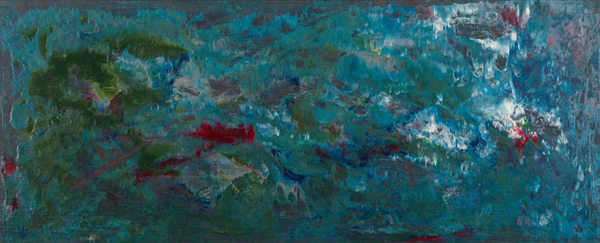 Undiscovered Waterfall 9x22x1" Acrylic on Recycled Wood