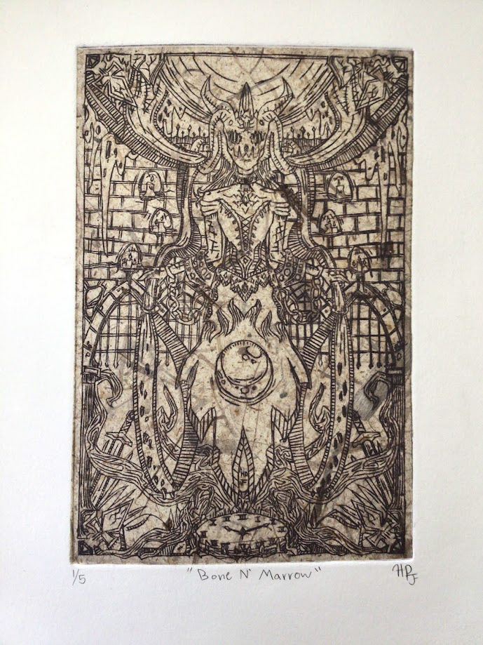 Bone n' Marrow with Chine-collé (Zinc)