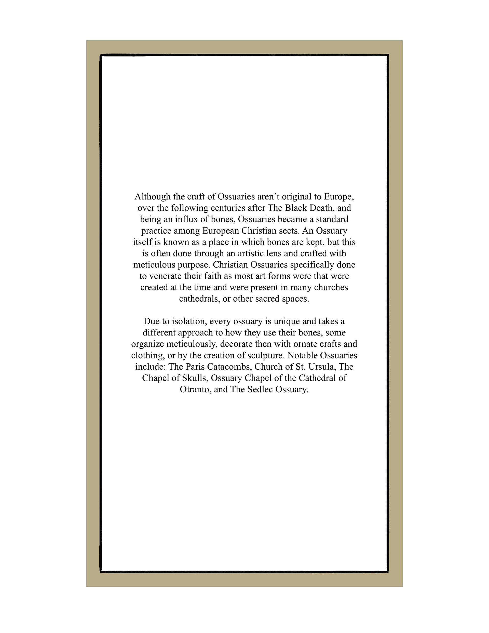 Ossuaries Explanation