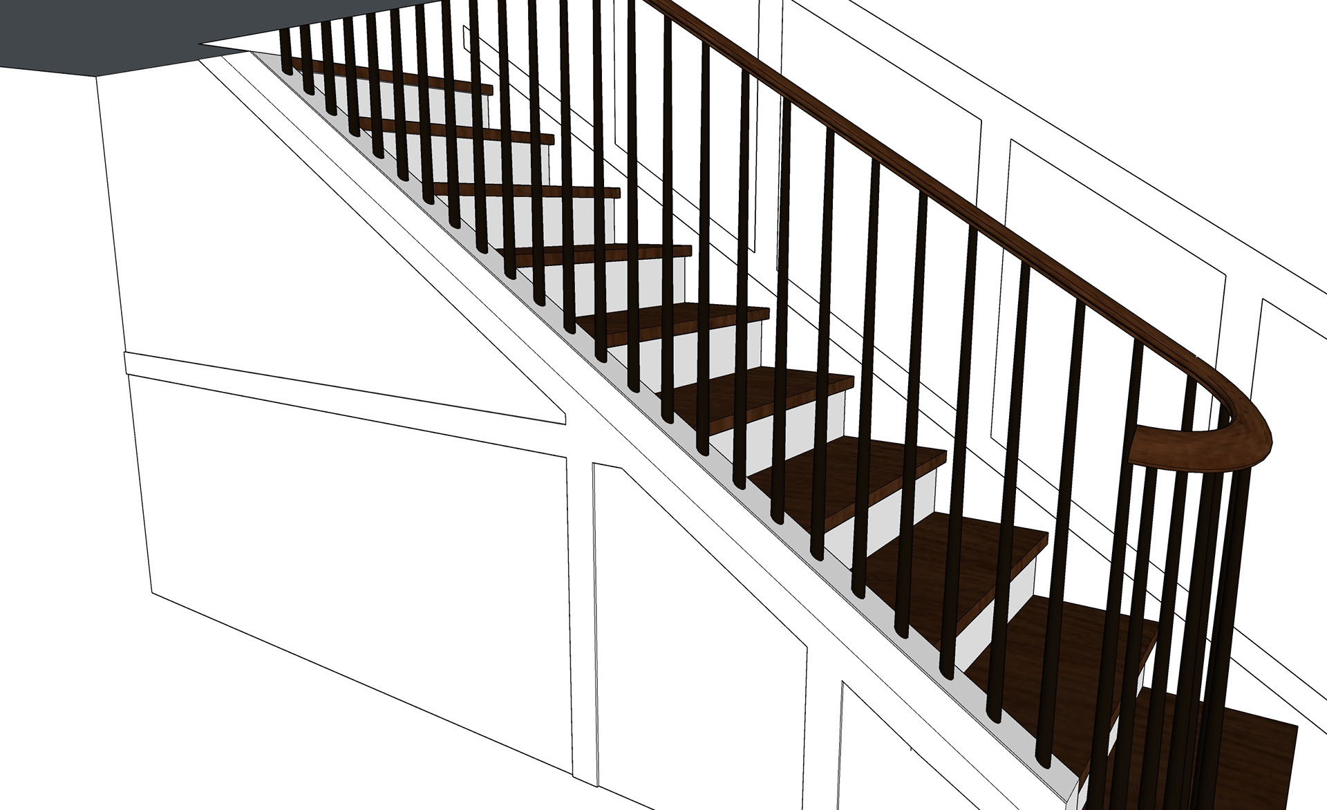 Stair railing modification
