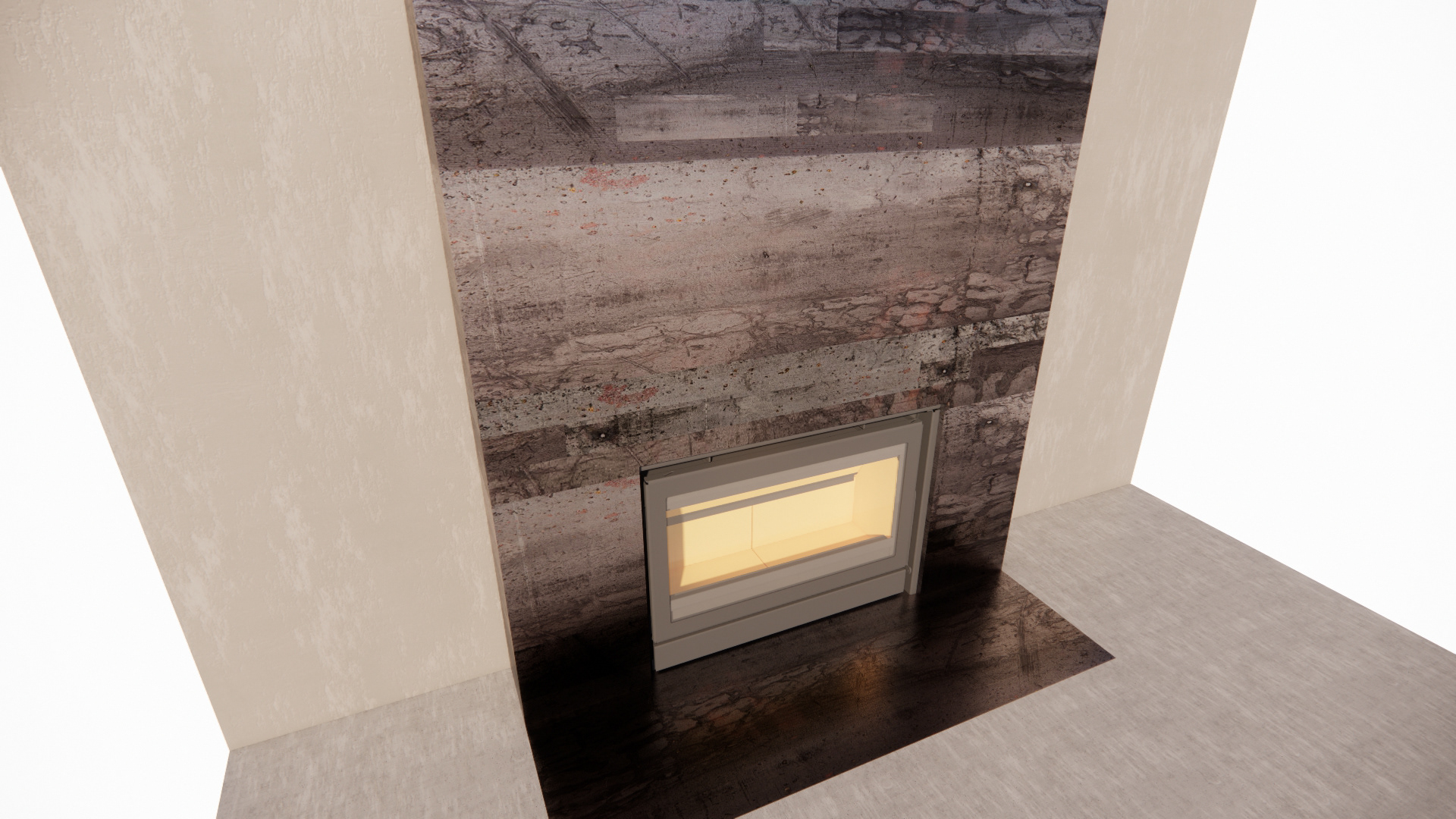 Fireplace cladding pitch