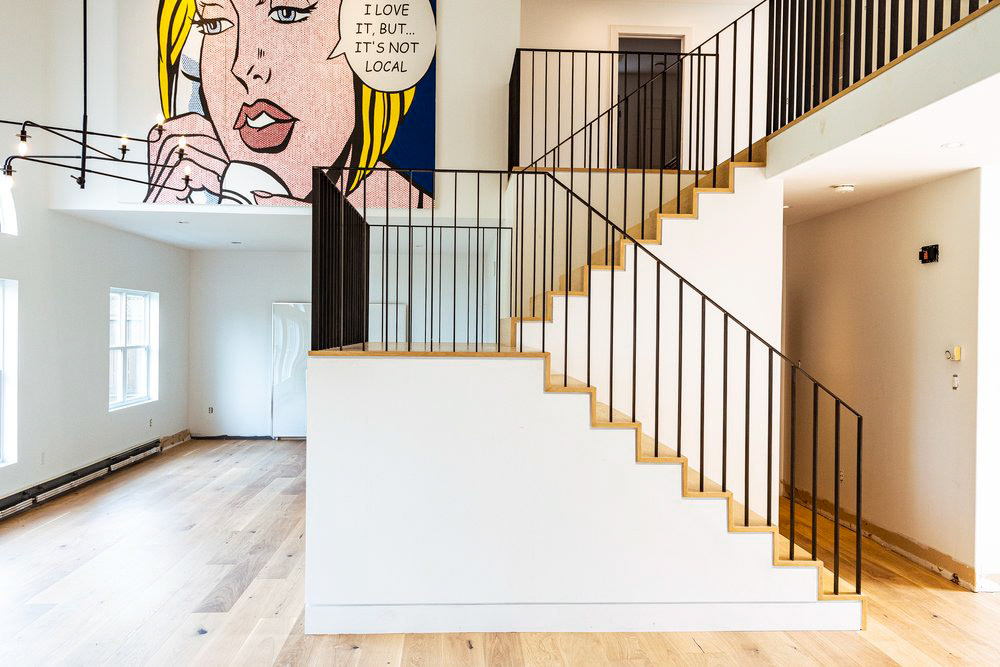 Black patina steel railing for Past Future Halifax