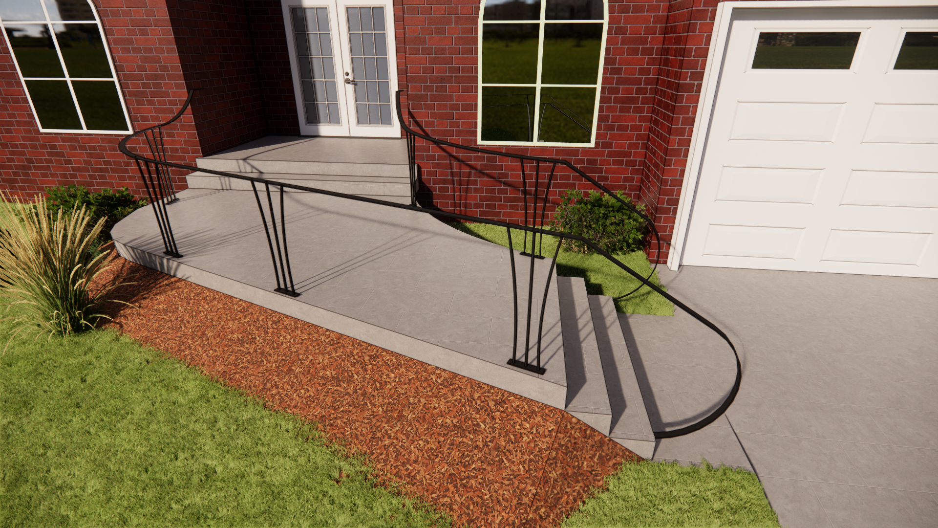 Large forged/fabricated railing pitch