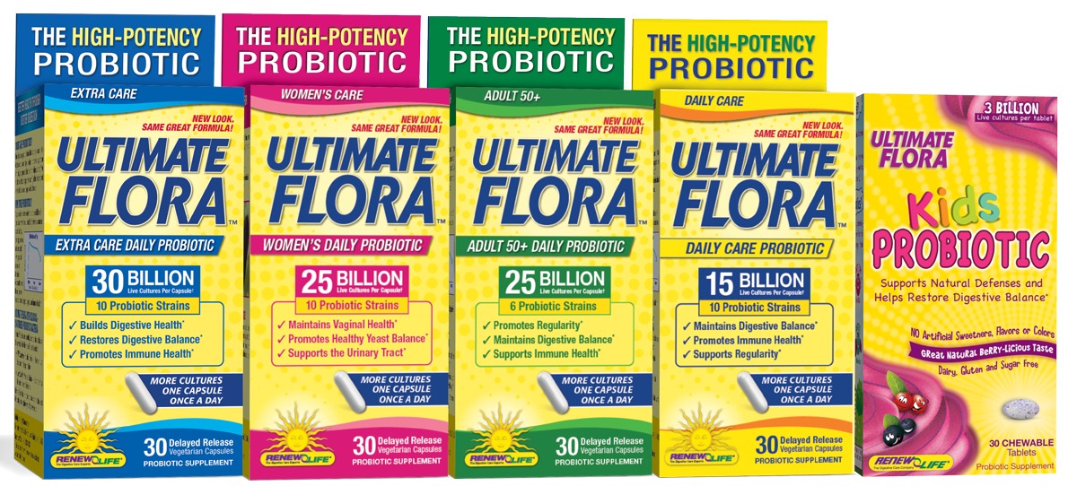 Renew Life Ultimate Flora lineup (2012 design)