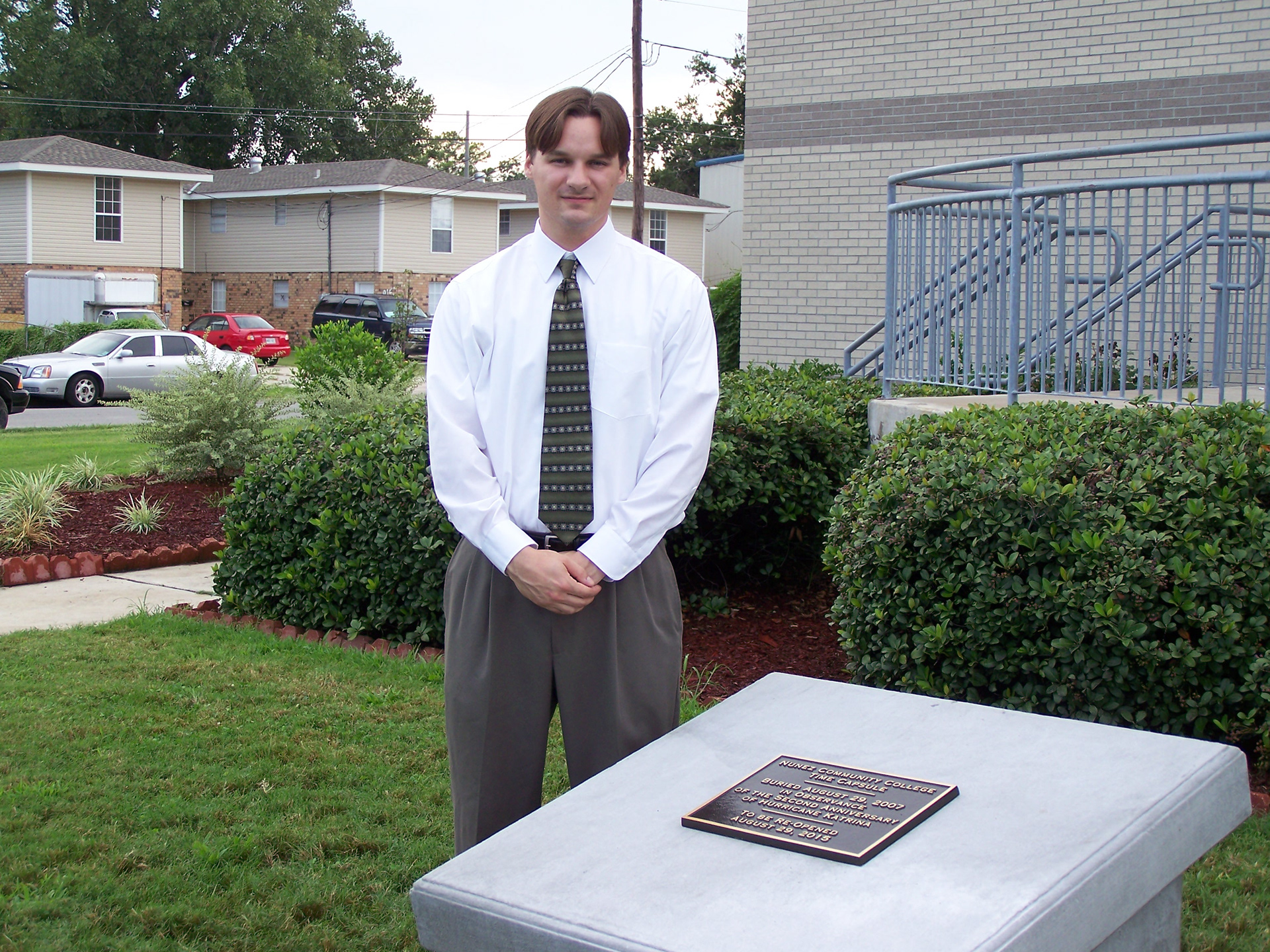 Me at a ceremony where a copy of Home was included in a time capsule in my hometown.