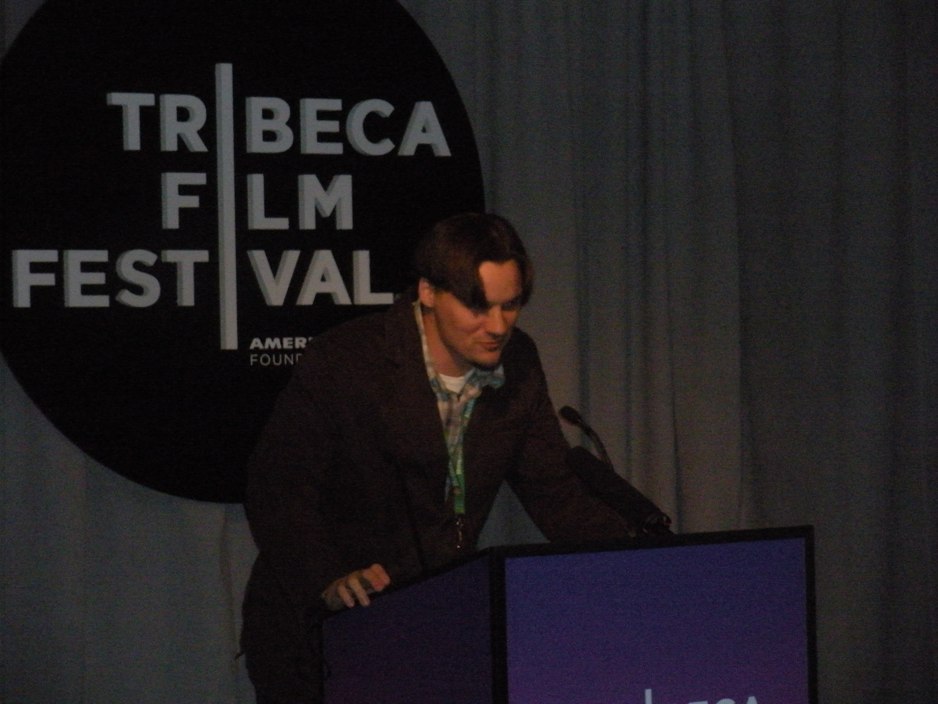 Me accepting the Best Documentary Short award at the Tribeca Film Festival.