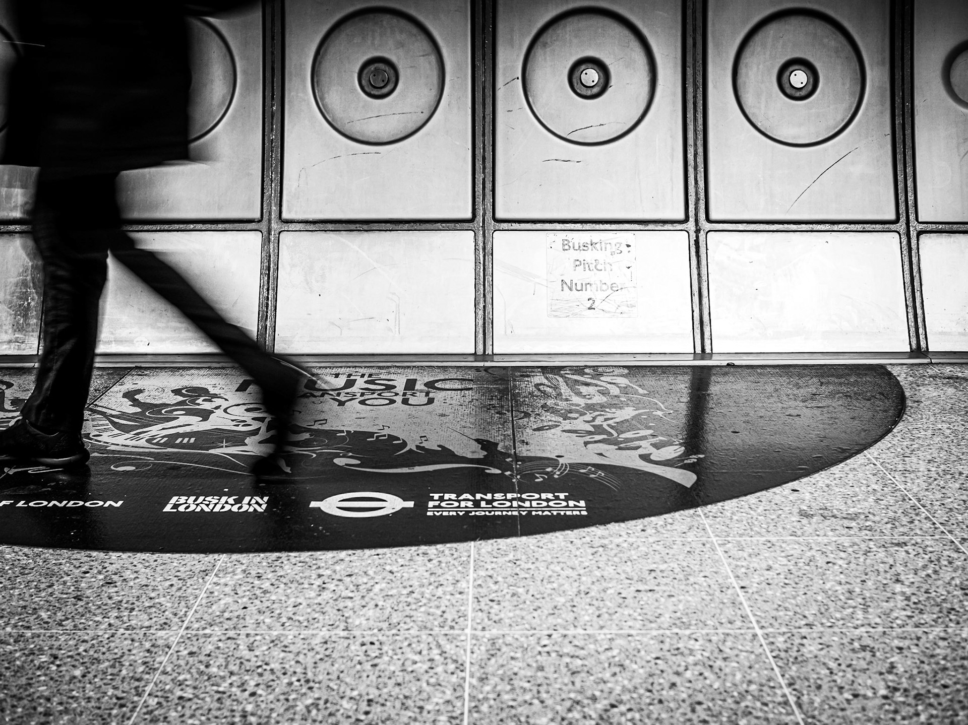 A busking spot on the London Underground lies empty during the pandemic