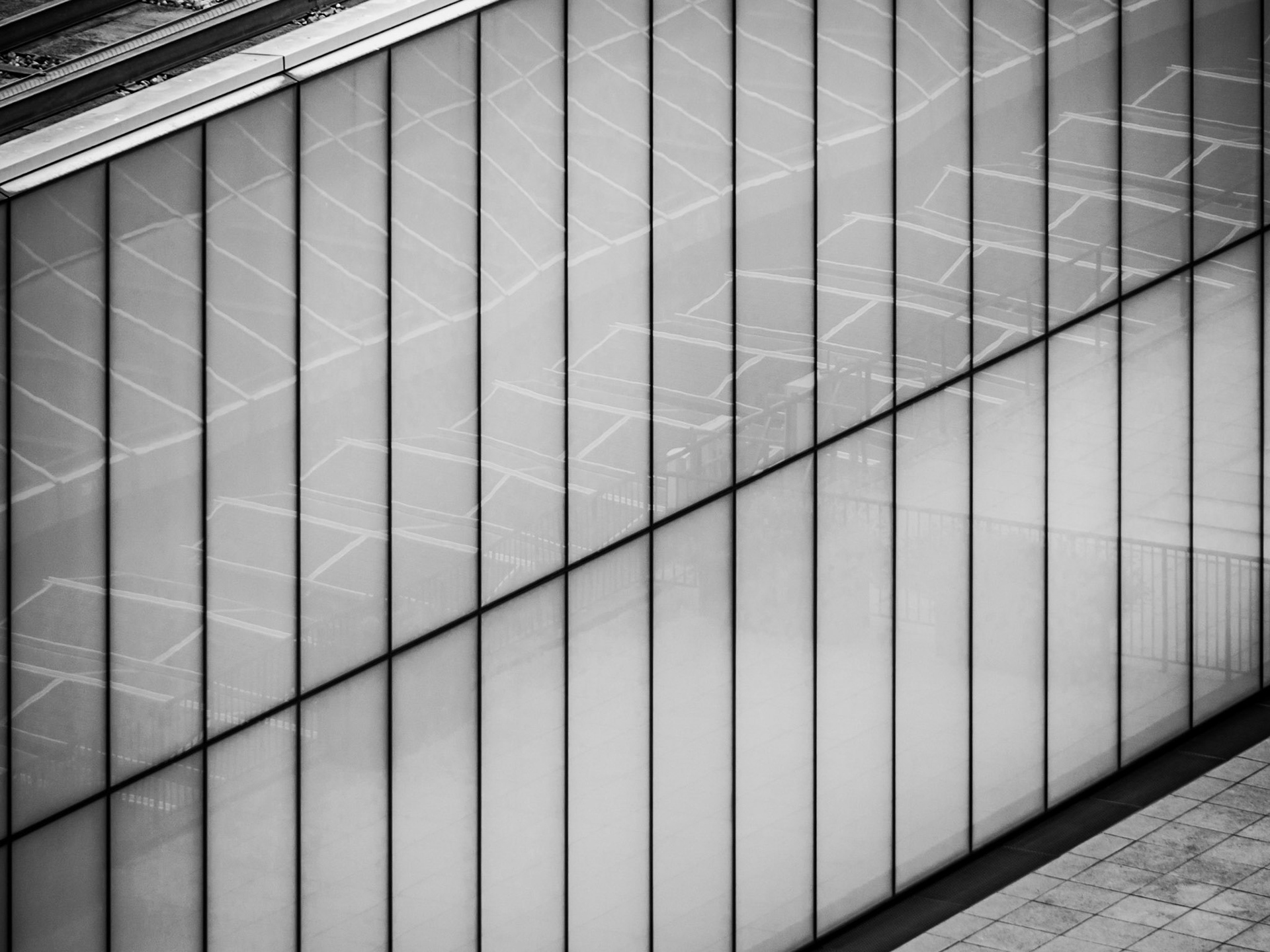 Frosted windows create a unique pattern