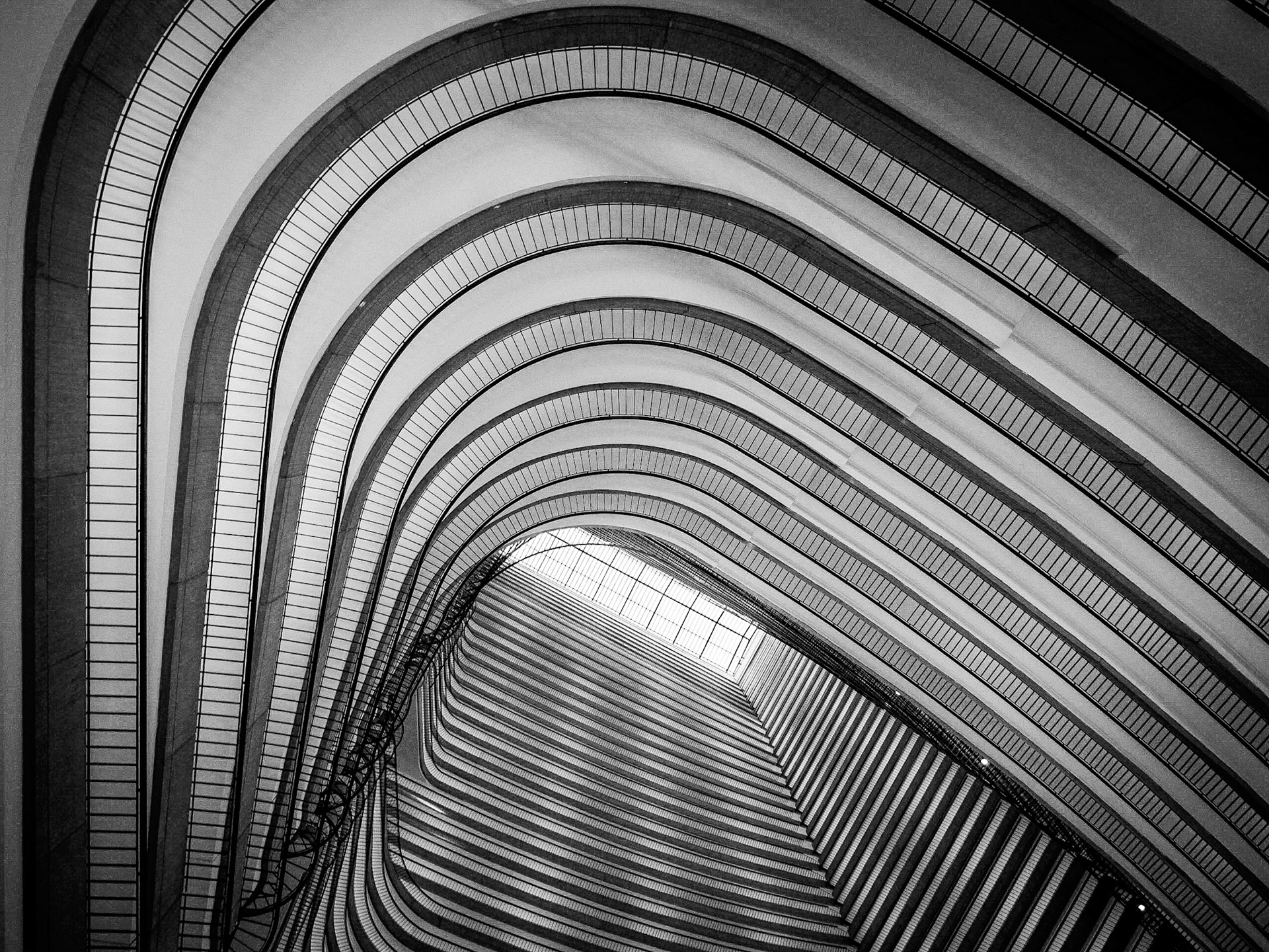 The multiple levels of the Marriott Marquis hotel in downtown Atlanta
