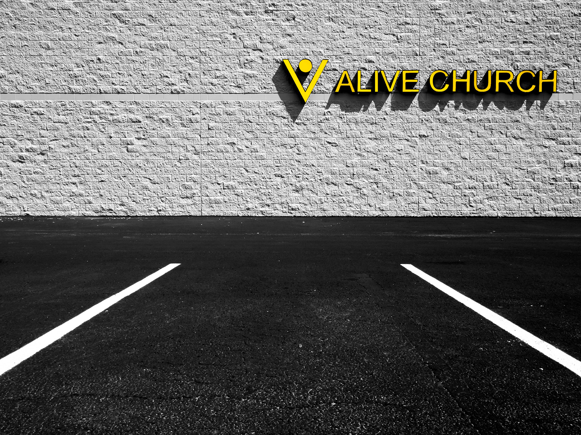 An empty parking lot outside the Alive Church in Orlando