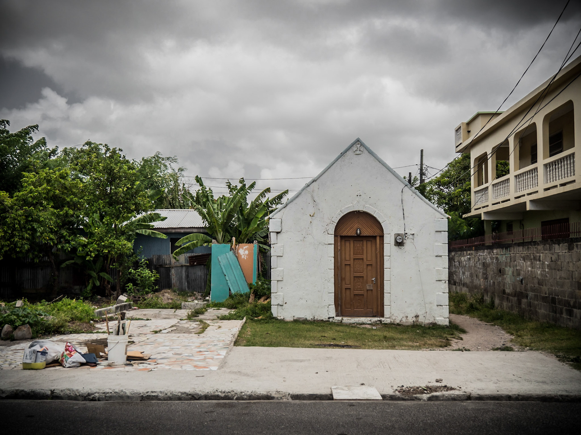A small chapel lies unused in the village of Gros Islet on the island of St Lucia