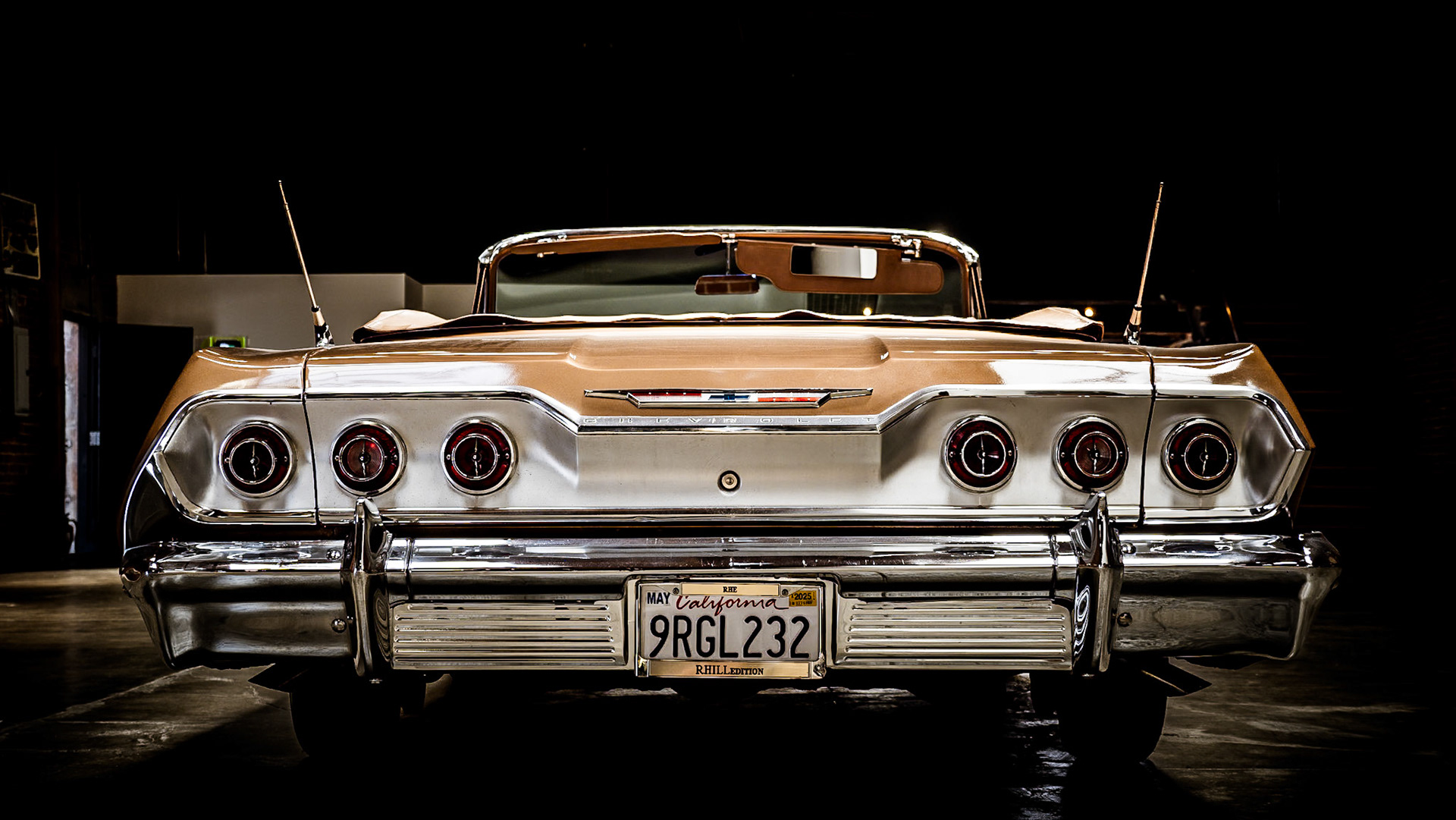 A pristine example of classic Chevrolet automobile as an exhibition in downtown Los Angeles