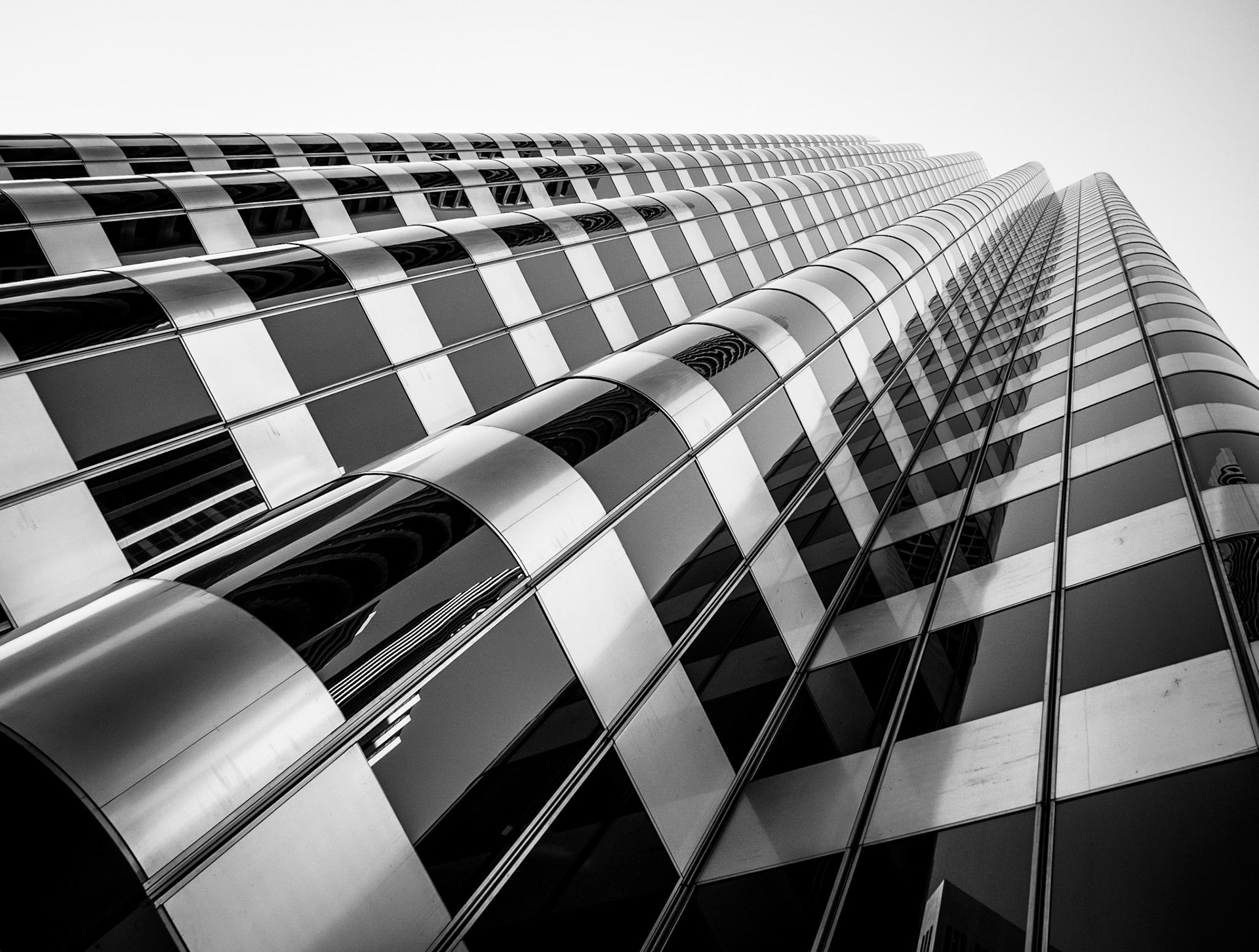 A distinctive building reaches into the sky on Market Street, San Francisco
