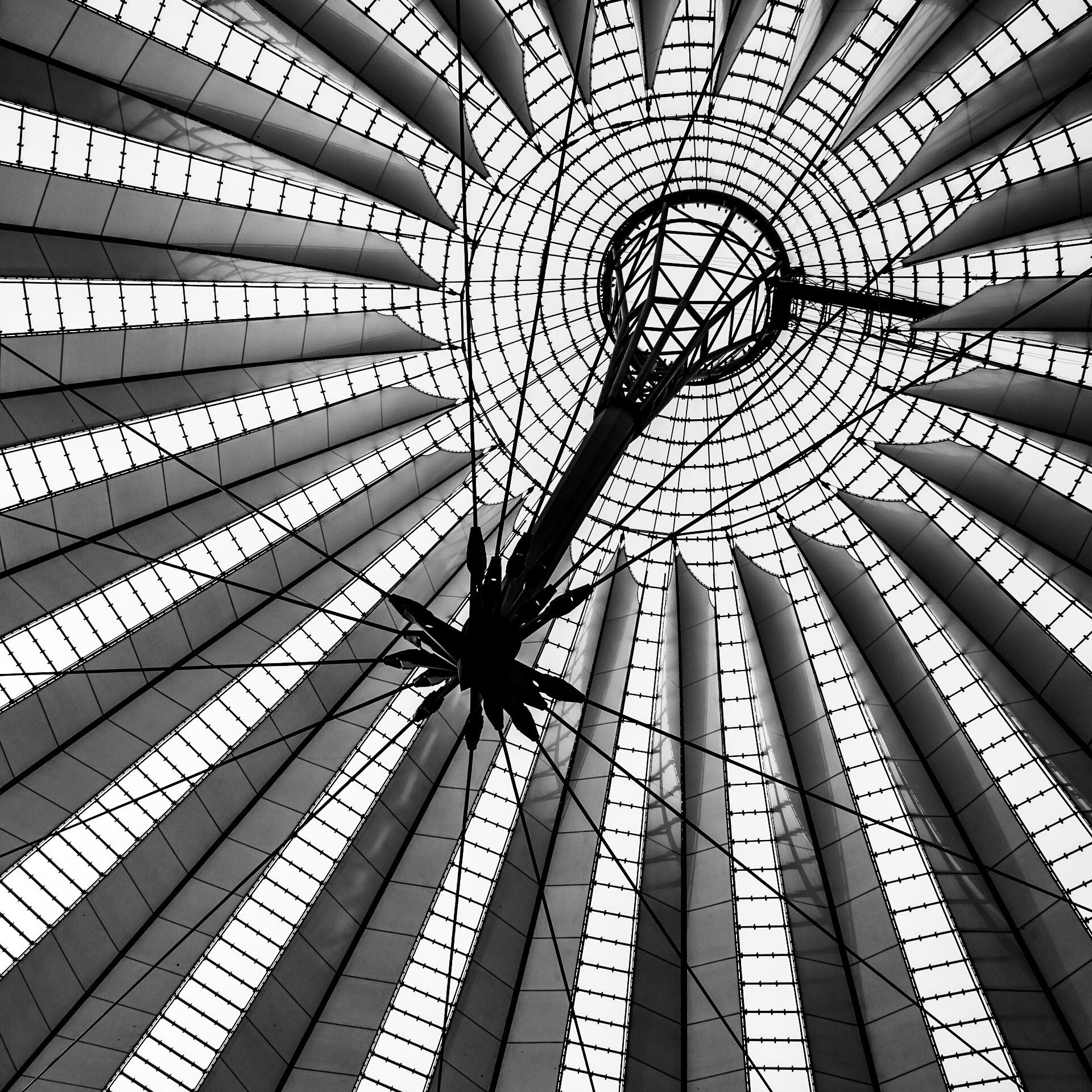 A distinctive atrium of a building near Potsdamer Platz in the centre of Berlin