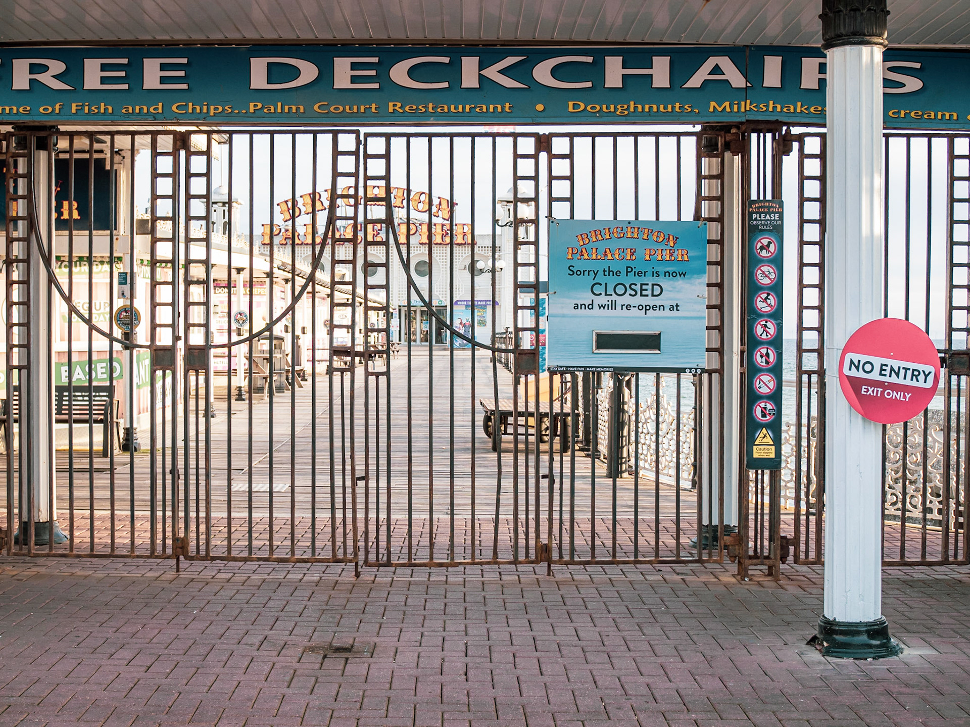THe gates of Brighton's Palace Pier remain closed as owners await governmet permission to re-open