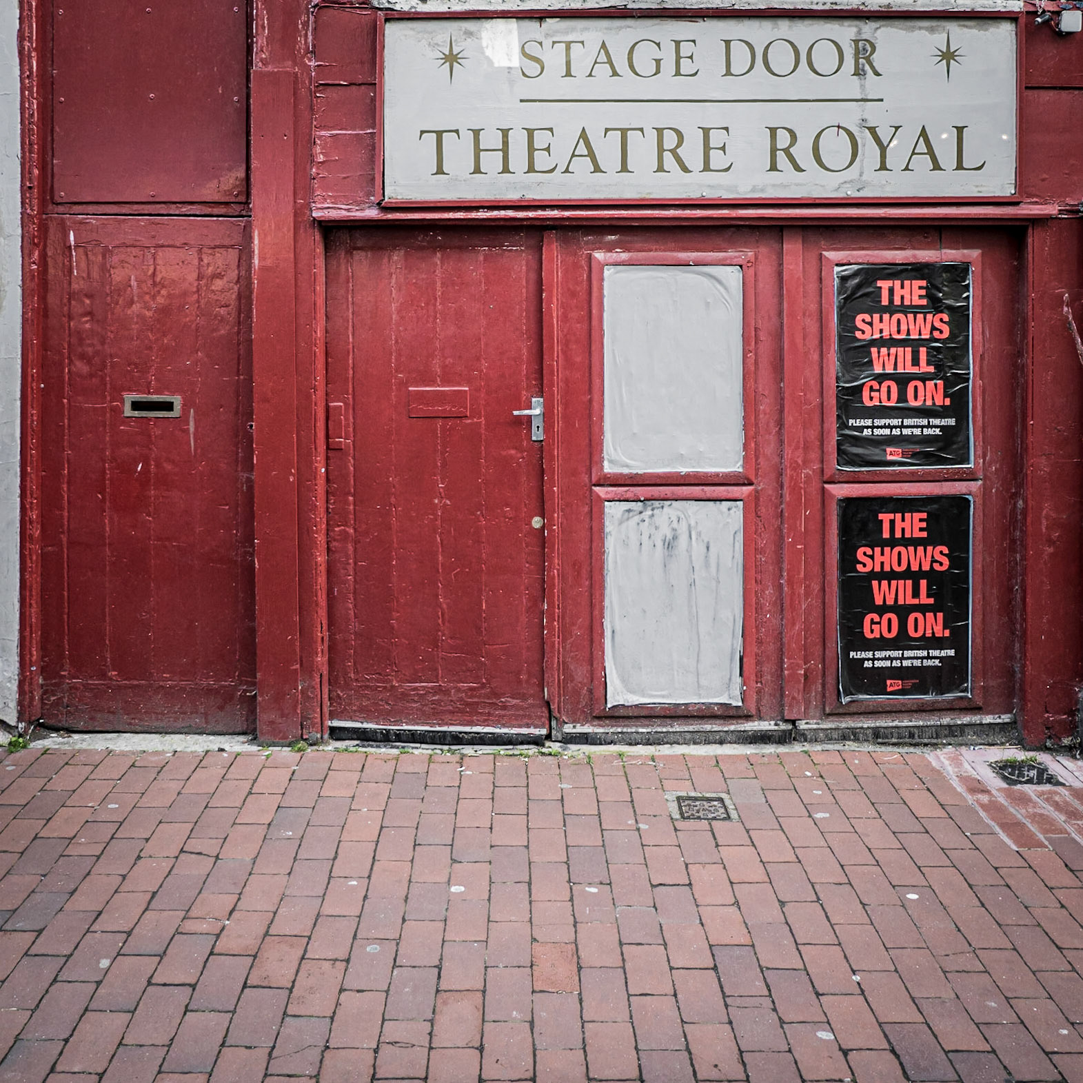 The stage door of Brighton's Theatre Royal remains closed as lockdown continues ad infinitum