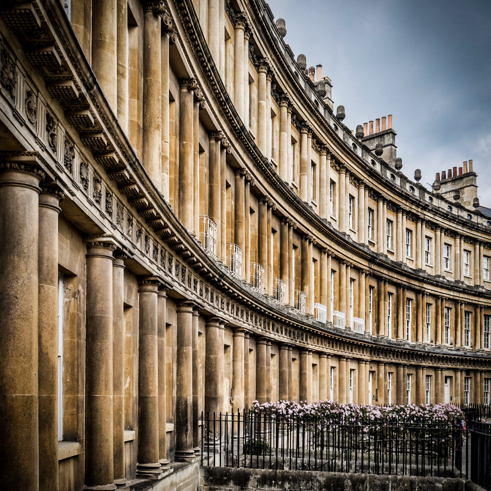 The terraced mansions of the circus in the city of Bath