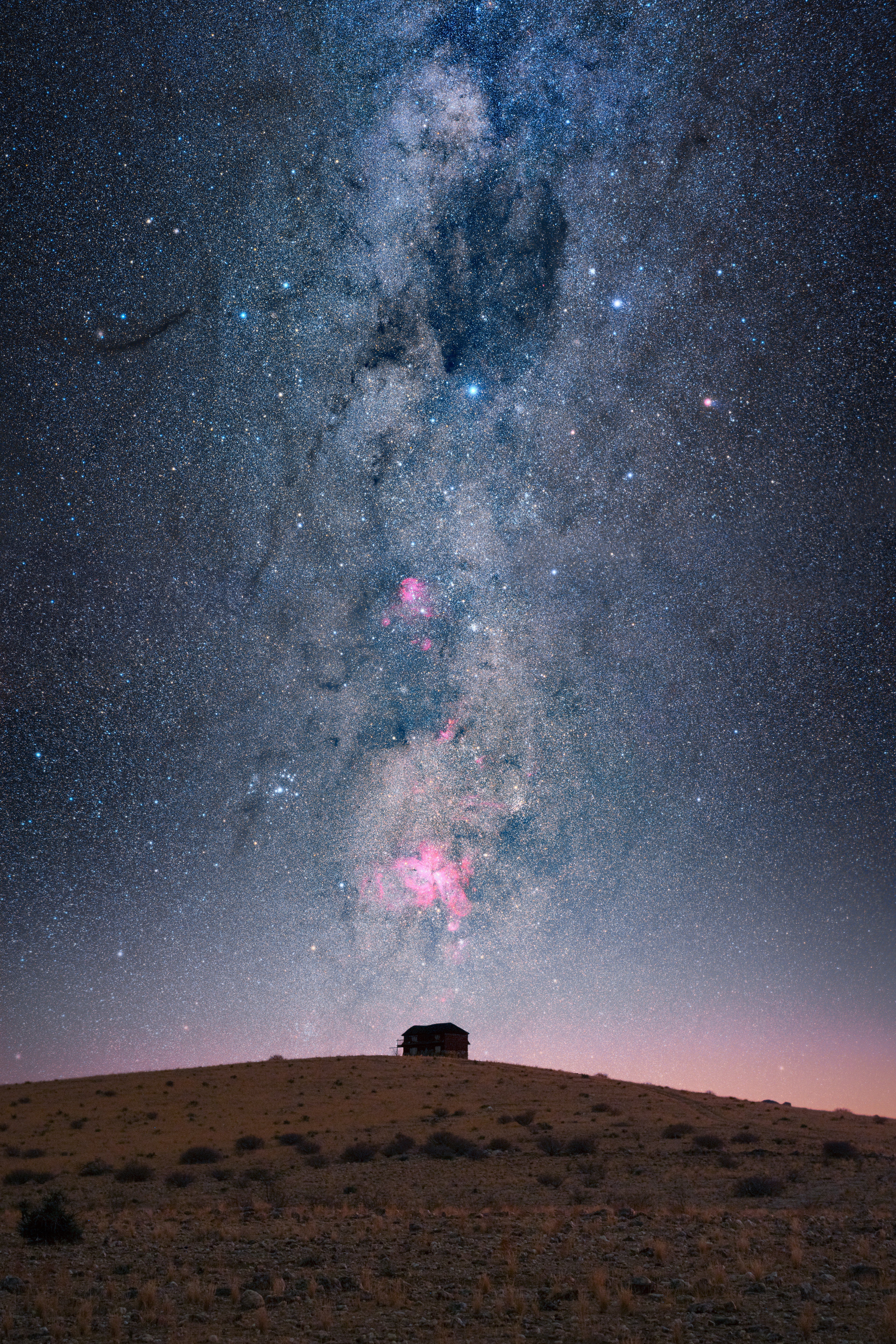 Lonely house on a hill in Namibia