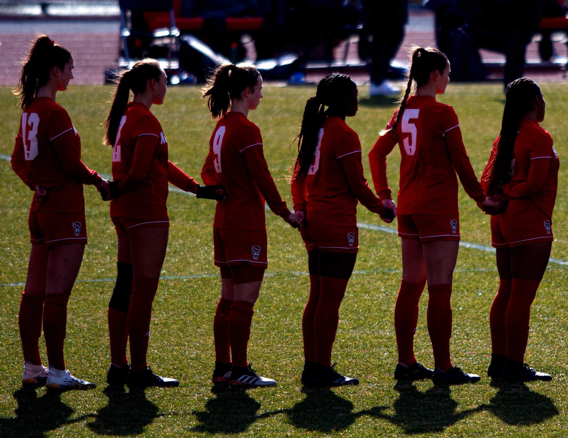 NC State prepares to play on Feb. 7, 2021.