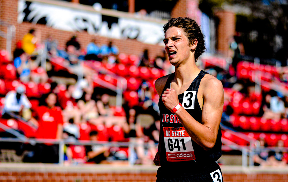 Noah Graham competes in the 1500 meters on March 29, 2019.