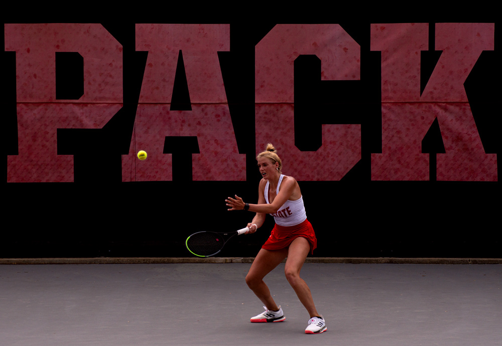 Anna Rogers returns the ball on April 11, 2021