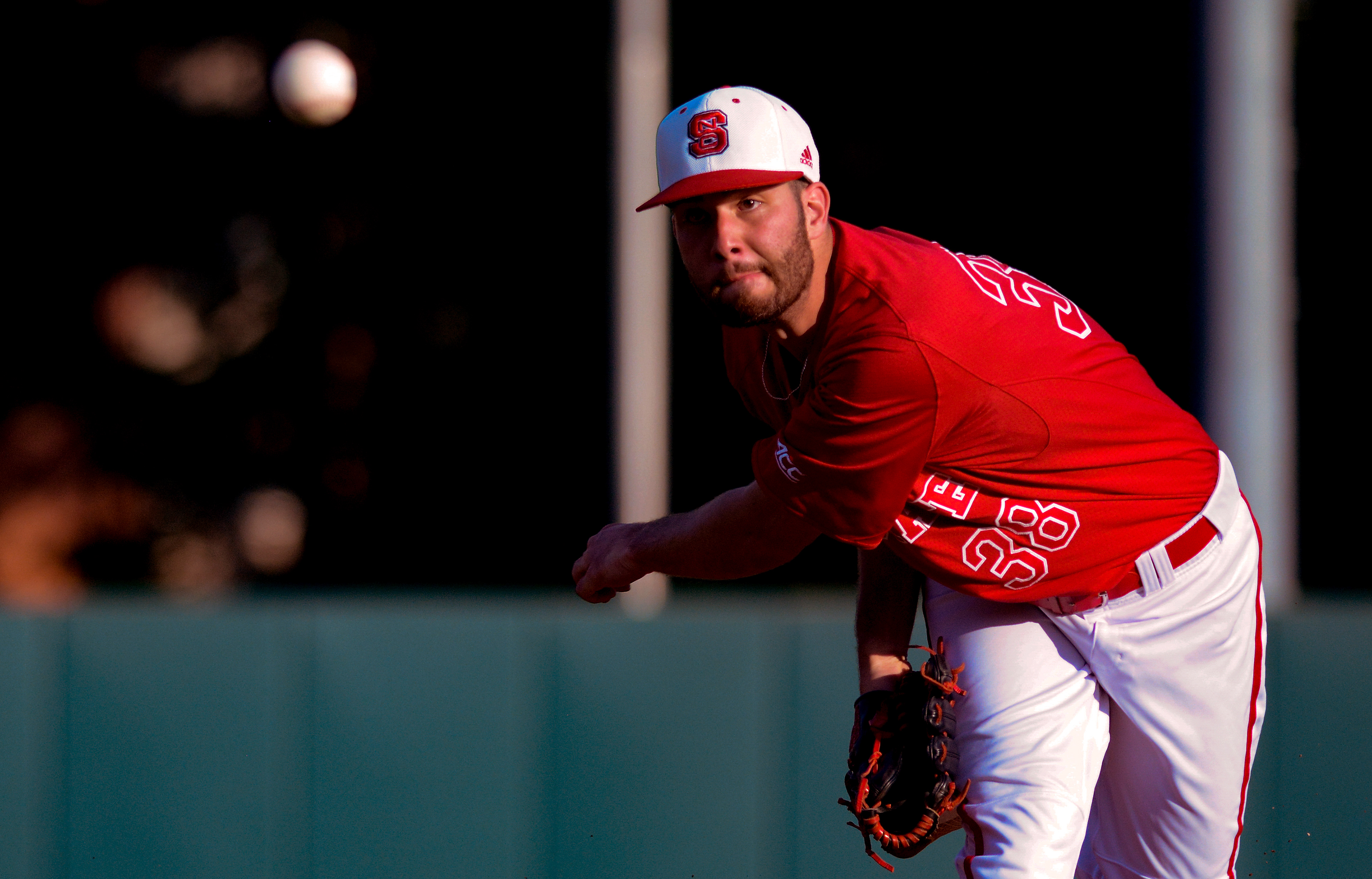 Brian Brown warms up on April 28, 2018.