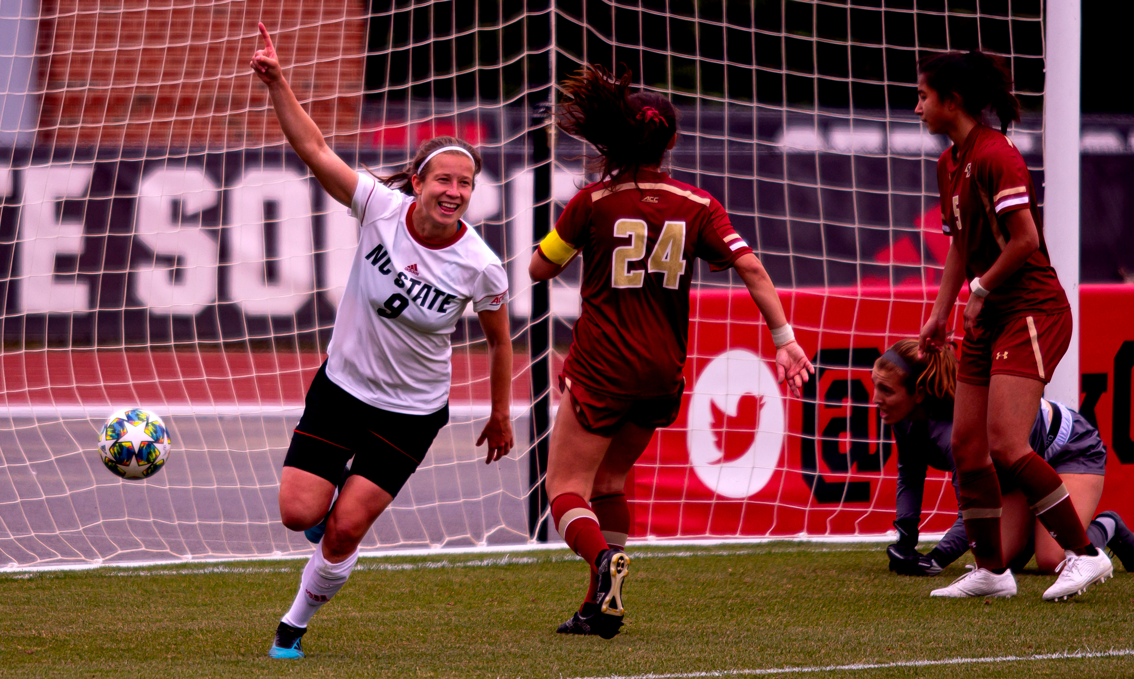 Toni Starova celebrates scoring on April 17, 2021.