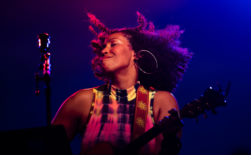 Rissi Palmer performs a drive-in concert on NC State's Centennial Campus on Oct. 23, 2020.