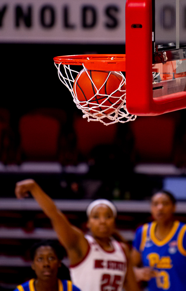 Kayla Jones hits a shot against Pitt on Feb. 25, 2021.